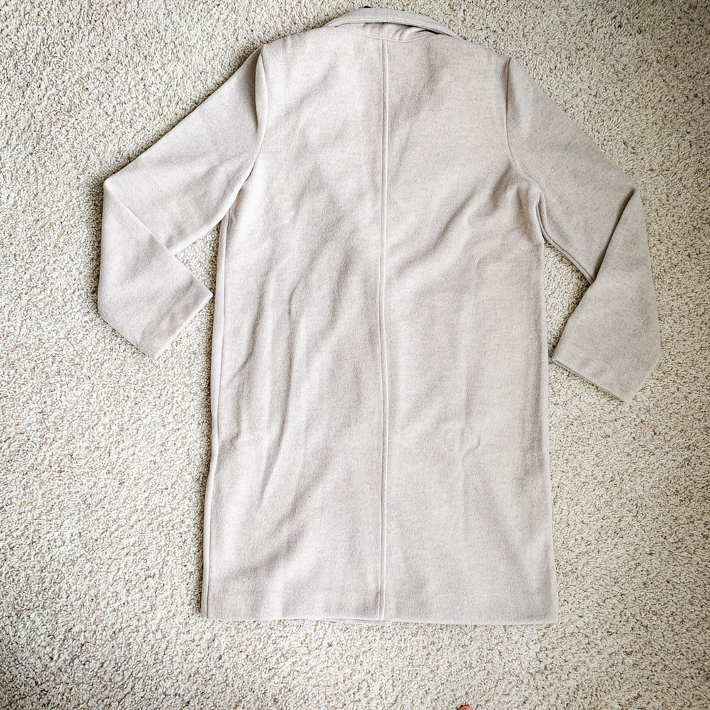 NWT Shawl 100% Cotton Collar Begie Pea Coat Small - Picture 5 of 7